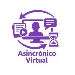 icono de mosalidad virtual asincronico en violeta